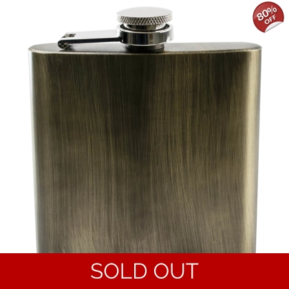 6oz Brushed Brown Hip Flask